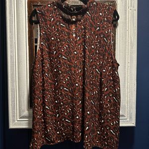 Eloquii Sleeveless Leopard Print Top